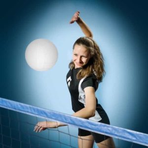 girl playing volleyball at Rocky Top Sports World