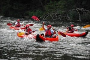 Kayaking on the Pigeon River, one of the most popular Gatlinburg sports.