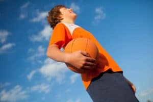 kid competing in a Smoky Mountain basketball tournament
