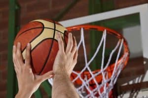 close up on dunk during Gatlinburg basketball tournaments