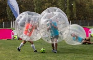 A fun bubble soccer game.
