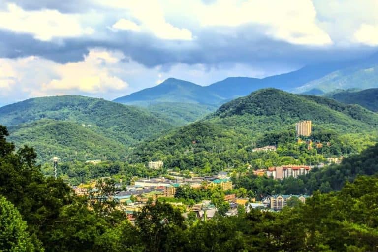 Stunning photo of Gatlinburg and the Smoky Mountains.