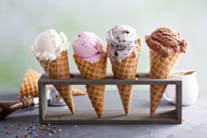 ice cream on a cone