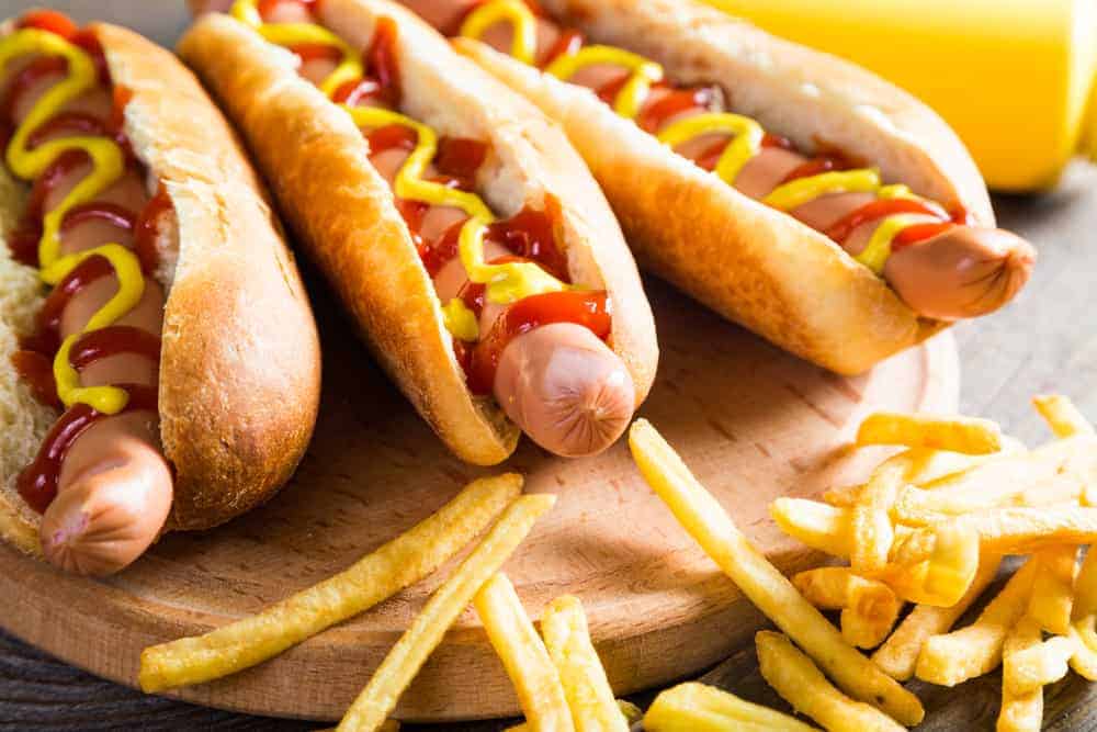 hot dogs and french fries