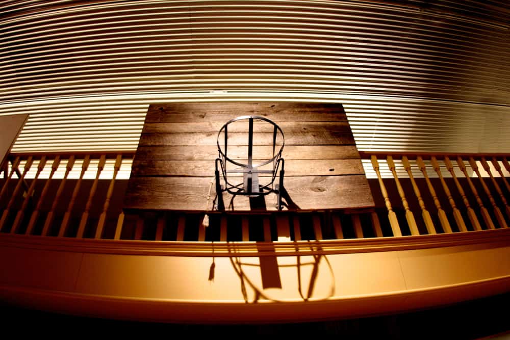 old basketball hoop in hall of fame
